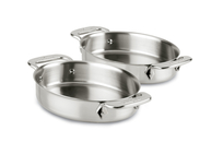 All-Clad Stainless Steel 6 Inch Round Mini Gratin Pan Cookware Set of 2